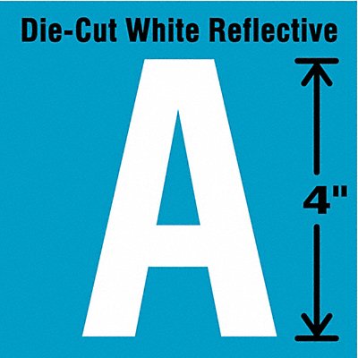 K8345 Die-Cut Refl. Letter Label A 4In H PK5