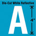 K8345 Die-Cut Refl. Letter Label A 4In H PK5