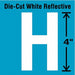 K8345 Die-Cut Refl. Letter Label H 4In H PK5