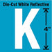 K8345 Die-Cut Refl. Letter Label K 4In H PK5