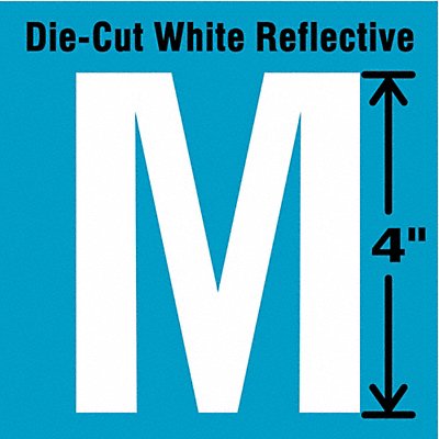 K8345 Die-Cut Refl. Letter Label M 4In H PK5