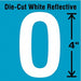 K8345 Die-Cut Refl. Letter Label O 4In H PK5
