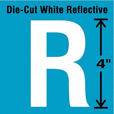 K8345 Die-Cut Refl. Letter Label R 4In H PK5
