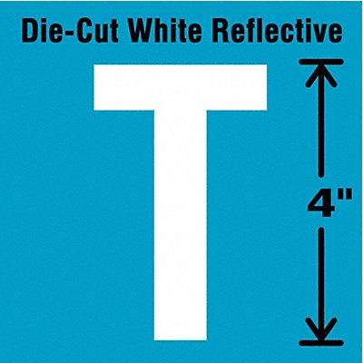 K8345 Die-Cut Refl. Letter Label T 4In H PK5