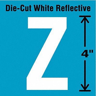 K8345 Die-Cut Refl. Letter Label Z 4In H PK5