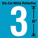 Die-Cut Reflective Number Label 3 6In H