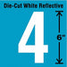 Die-Cut Reflective Number Label 4 6In H