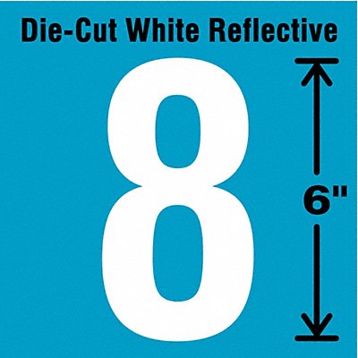 Die-Cut Reflective Number Label 8 6In H