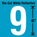 Die-Cut Reflective Number Label 9 6In H