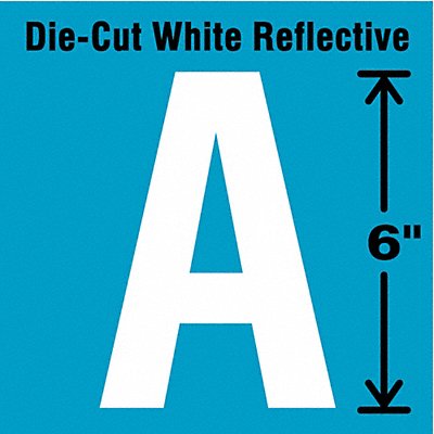 Die-Cut Reflective Letter Label A 6In H