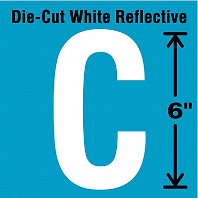Die-Cut Reflective Letter Label C 6In H