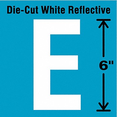 Die-Cut Reflective Letter Label E 6In H