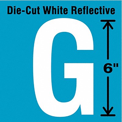 Die-Cut Reflective Letter Label G 6In H