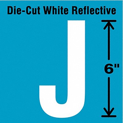 Die-Cut Reflective Letter Label J 6In H