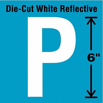 Die-Cut Reflective Letter Label P 6In H