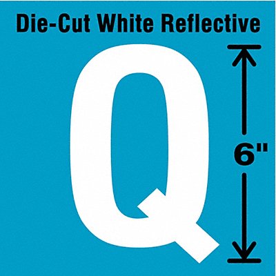 Die-Cut Reflective Letter Label Q 6In H