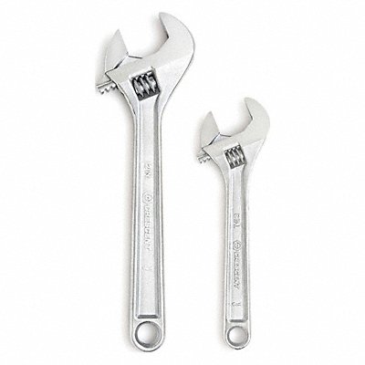 Adjustable Wrench 2pc. 12in. Chrome Set