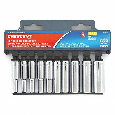 Metric Socket Set 10 pc 1/4in Drive 6 pt