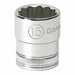 Socket drive12pt Stndr metric 3/8in 22mm