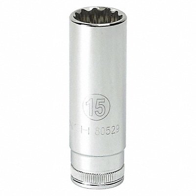 Socket drive 6pt Deep metric 3/8in 15mm