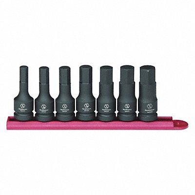 Impact Hex Socket Set SAE 7 Pc. 1/2in Dr