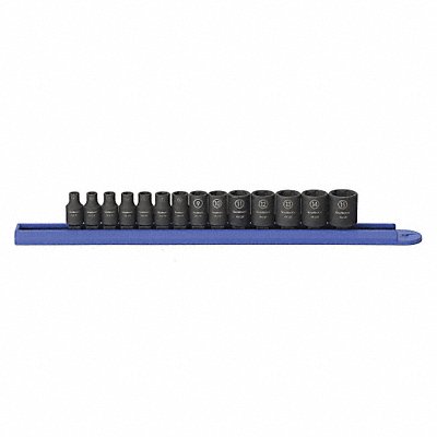 Impact Socket Set 14pc Metric 1/4in Dr