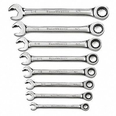 Ratcheting Wrench Set 8 pc Open End SAE