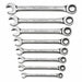 Ratcheting Wrench Set 8 pc Open End SAE