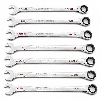 Combination Ratcheting Wrench 7pc XL SAE