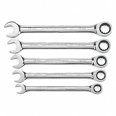 Combination Ratcheting Wrench 5pc Metric