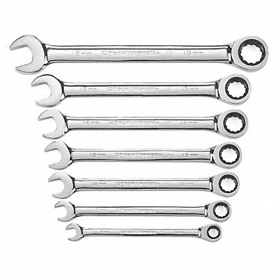 Combination Ratcheting Wrench 7pc Metric