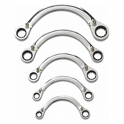 Ratcheting WrenchSet 5pc HalfMoon Metric