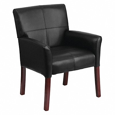 Side Chair Black Seat Leather Back