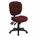Task Chair Burgundy Seat Fabric Back
