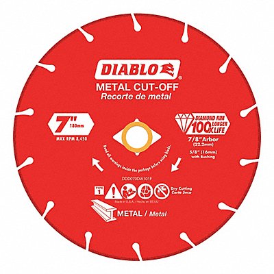 Diamond Saw Blade Blade Dia 7 in.