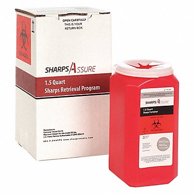 Sharps Container 16 W 1-1/2 qt. Snap Lid
