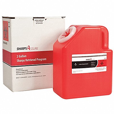 Sharps Container 11 W 2 gal Snap Lid