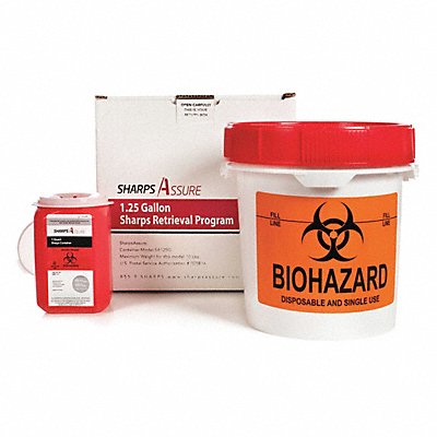 Sharps Container 9 W 1-1/4 gal Snap Lid