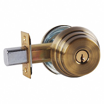 Deadbolt Cylindrical Antique Brass