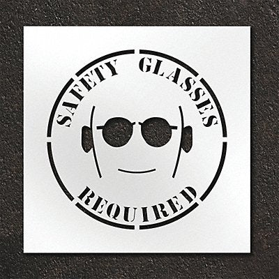 Pavement Stencil Safety Glasses Required