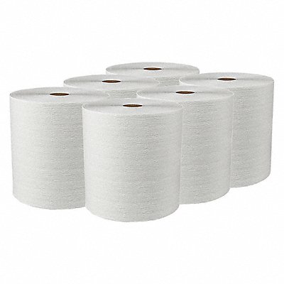 Paper Towel Roll 600 ft White PK6