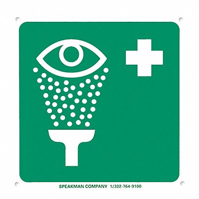 Emergency Eyewash Sign 7 7/8 x 12 in