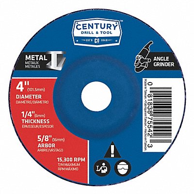 Metal Grinding Wheel 4x1/4 in Type 27