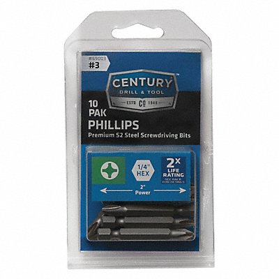 Phillips Power Screwdriver Bit 3 10Pk