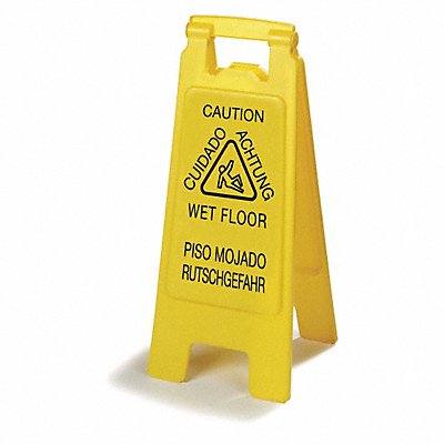 Economy Wet Floor Sign Yellow 25in PK6