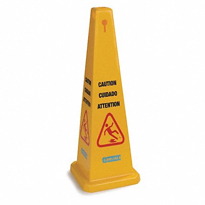 Caution Cone Eng/Span/Fr Yellow 36in PK3