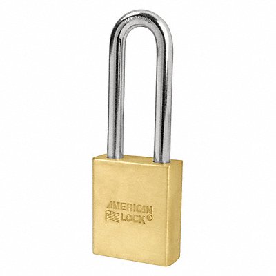 Keyed Padlock 3/4 in Rectangle Gold