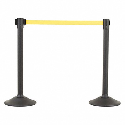 Barrier Post with Belt HDPE Black PK2