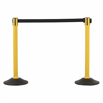 Barrier Post with Belt HDPE Yellow PK2