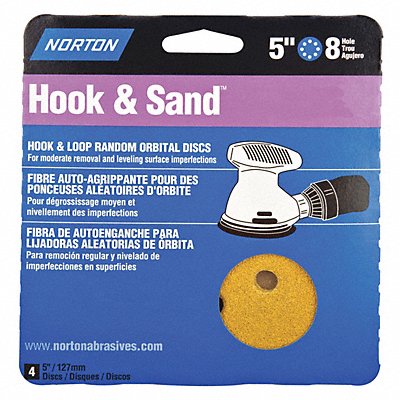 Hook-and-Loop Sanding Disc 5 in Dia PK4